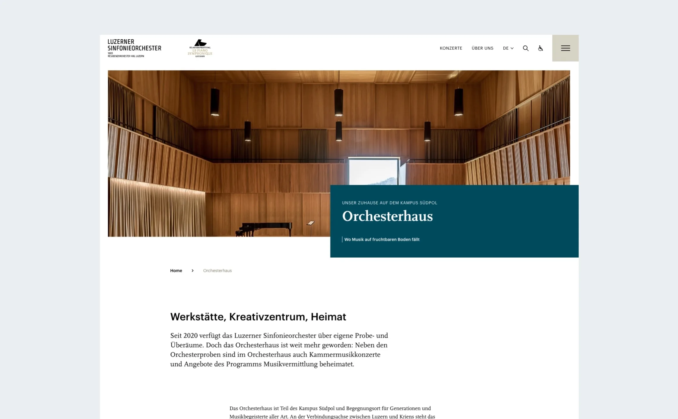Station Website Luzerner Sinfonieorchester